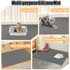 Silicone Cat Litter Mat 50" x 36" Cat Mat for