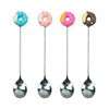 AUEAR, 4 Pack Stirring Spoons Cute Doughnut Coffee Spoon Stainless