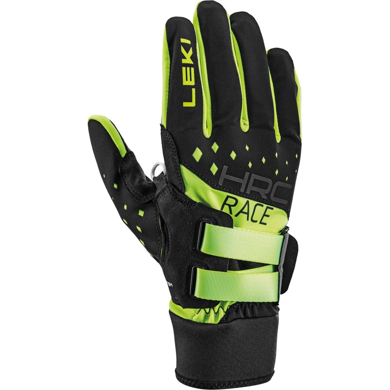 LEKI HRC Race Shark Gloves, Black/Neon Yellow, EU 10