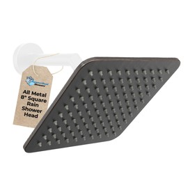 HammerHead Showers All Metal 8 Inch Square Rainfall Shower Head, High Flow Shower Head Optimized for Pressure, Oil Rubbed Bronze, 2.5 GPMv