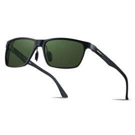 EKOZACK Carbon Fiber Sunglasses for Men Polarized Ultralight Classic Square Sun Glasses Driving Fishing Golf Green