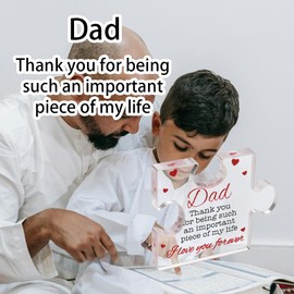 Thank You Dad Gifts for Christmas Birthday Gifts for Dads Daddy Gifts from Daughter Son Dads I Love You Dad Acrylic Pizzle Plaque Desk Sign for Home Decor