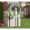 CALIDOLA Freestanding Garden Hose Organizer with Black Powder-Coated Finish -