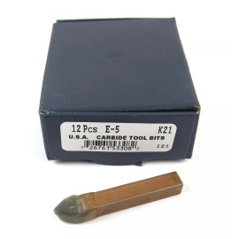 American Carbide Tool 12pcs ACT E-5 Grade K21 Carbide Brazed Lathe Tool Bits 5/16" x 5/16" Shank