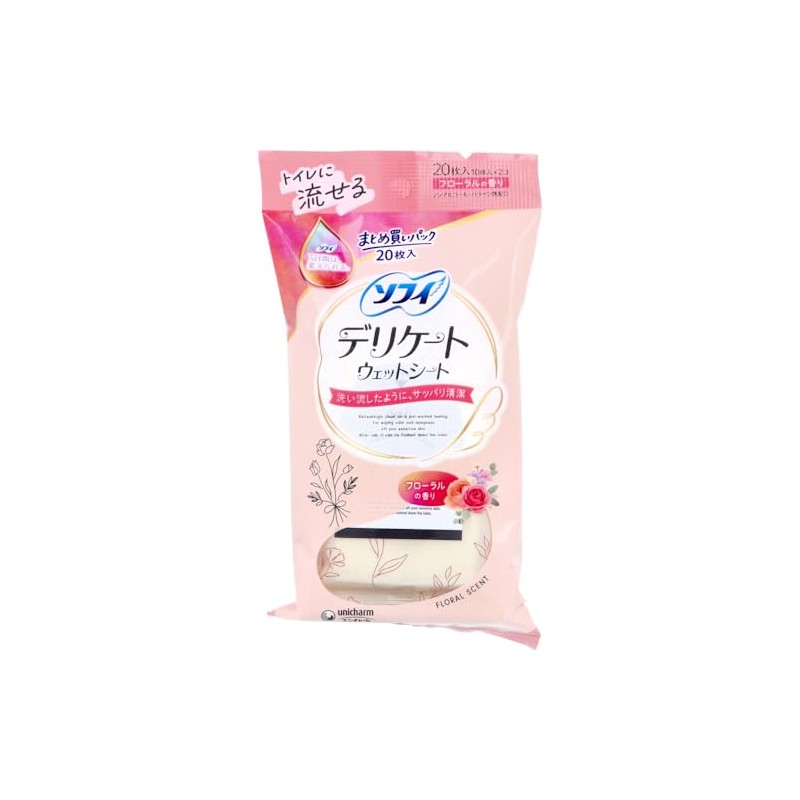 Sofy Delicate Wet Sheet, Floral Scent, Pack of 10 x