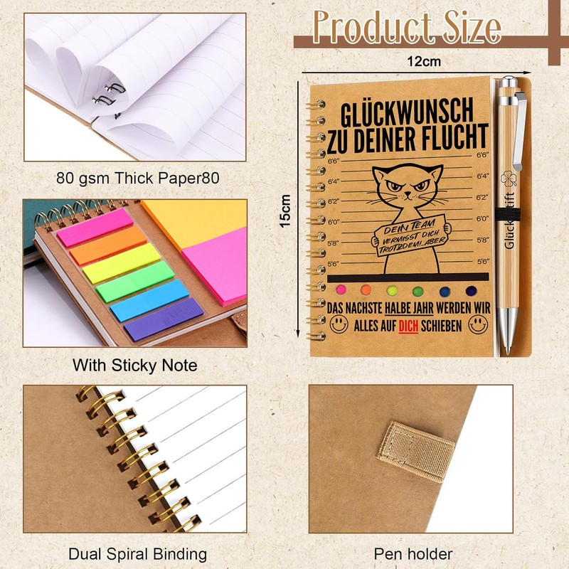 kiimiipa Abschiedsgeschenk kollegen,Abschiedsgeschenk Kollegin Erzieherin Lehrerin,Kleine Geschenke für Kollegen Notizblock