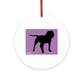 CafePress Bulldog Ipet Round 4" MDF Holiday Ornament