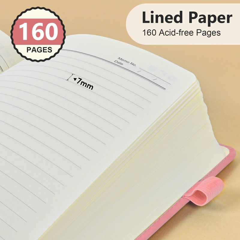 PERCUN Lined Journal Notebook for Men & Women, 160 Pages