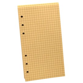 TSUKURIRO Craft B6 Bible Size Organizer, Refill, 6 Holes, Ring, Thick, High Quality, Plain Paper, Customized, Replacement, Loose Leaf Notebook, Memo, 50 Sheet Set (0.2 inch (5 mm) Squared)