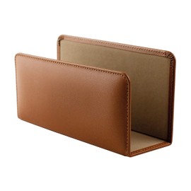 DELMON VARONE - Letter Stand Made of Premium Leather Boxcalf Brown, Genuine Leather Table Organiser for Storing Letters, Documents and Brochures, Organiser for Desk and Office with Metal Insert