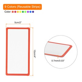 MECCANIXITY 54Pcs Magnetic Dry Erase Labels 4x2 Inch Magnetic Sheet Labels Stickers Blank Writable Erasable Cards Colored Border for Classroom