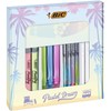 BIC Stationery Set: 4 Ballpoint Pens, 4 Pastel Fineliners, 3