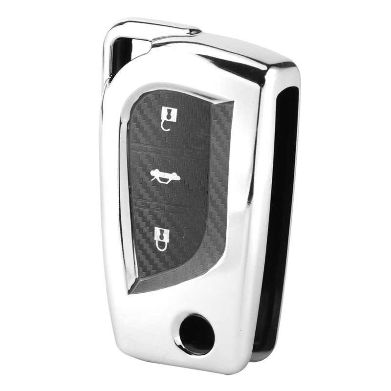 Carbon Fiber Style Car Remote Folding Key Case Cover Protection