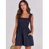 Caracilia Women's Summer Casual Smocked Rompers Square Neck Sleeveless Loose