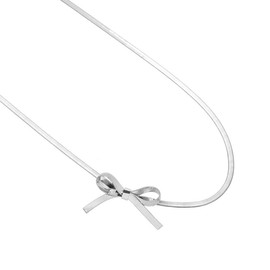 Jascatin Spanish Niche Bowknot Choker Necklace Snake Bone Chain Collar Beach Jewellery for Women and Girls, Metal, Alloy