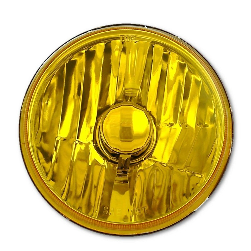Octane Lighting 5 3/4 Inch Halogen Amber Yellow Glass Headlight