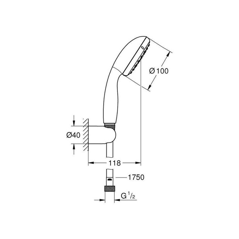 Grohe Vitalio Go 100 26198000 Shower and Shower Systems Wall