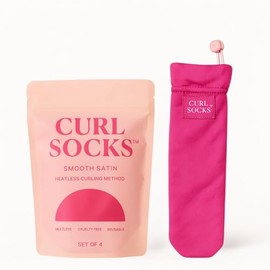 Set de rizadores de pelo sin calor Curl Socks, rizadores nocturnos para rizos sin calor, 4 varillas de satén y algodón con cierre de seguridad, acceso
