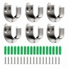 6 Packs Wardrobe Rail Bracket, U Shaped Closet Rod Bracket