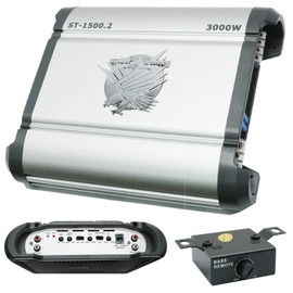 Soundxtrem ST-1500.2 3000 Watts Peak Power Amp 1/2/4 Ohm Car Stereo Amplifiers with Subwoofer Variable Crossover for Deep Bass Control 12dB/Octave High & Low Pass