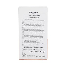 Vaseline - Protector Solar Facial FPS +50 adicionado con Vaseline Jelly (Uso diario), En Barra