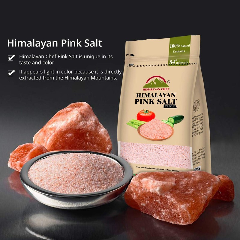 Himalayan Chef Pink Himalayan Salt, 3 lbs, Fine Grain |