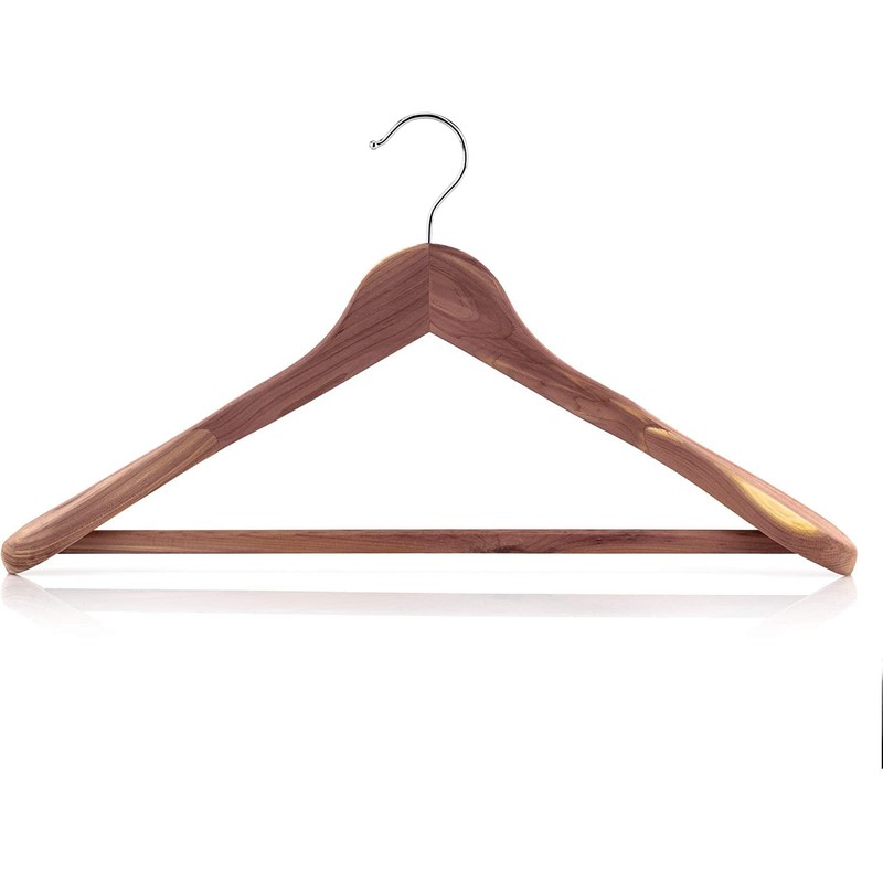 HANGERWORLD 5 Cedar Wood 17.7inch Suit Hangers with Broad Shoulders
