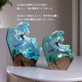 Valour Doer [Night Light] Sea Surfer Figurine, Stylish Life, Interior Decoration, Ornament, Accessory, Resin Object, Ornament, Entryway, Room, Zodiac, Kids, Friends, Family Gift (8 inch)