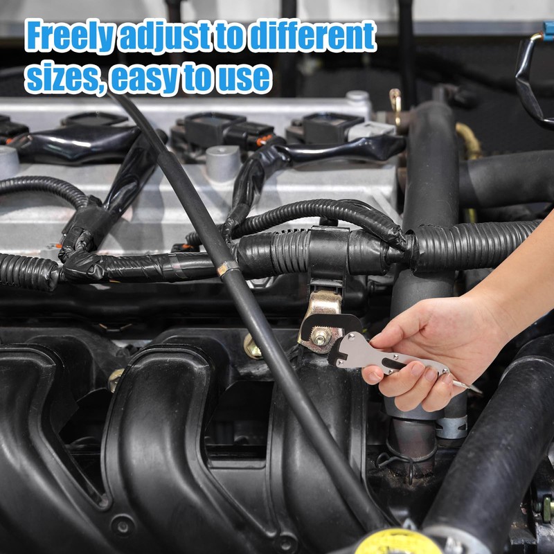 lasuroa Micro Self Adjusting Wrench, Multi Function Pipe Stubby Spanner