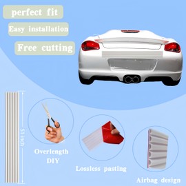 FXNX DIY Car Bumper Guard Rear Bumper Protector 5PCS Car Bumper Protector for SUV Cars Trucks, Garage Wall Be Also Suitable to Front Bumper Guard,No Residue Anti Scratch (White)