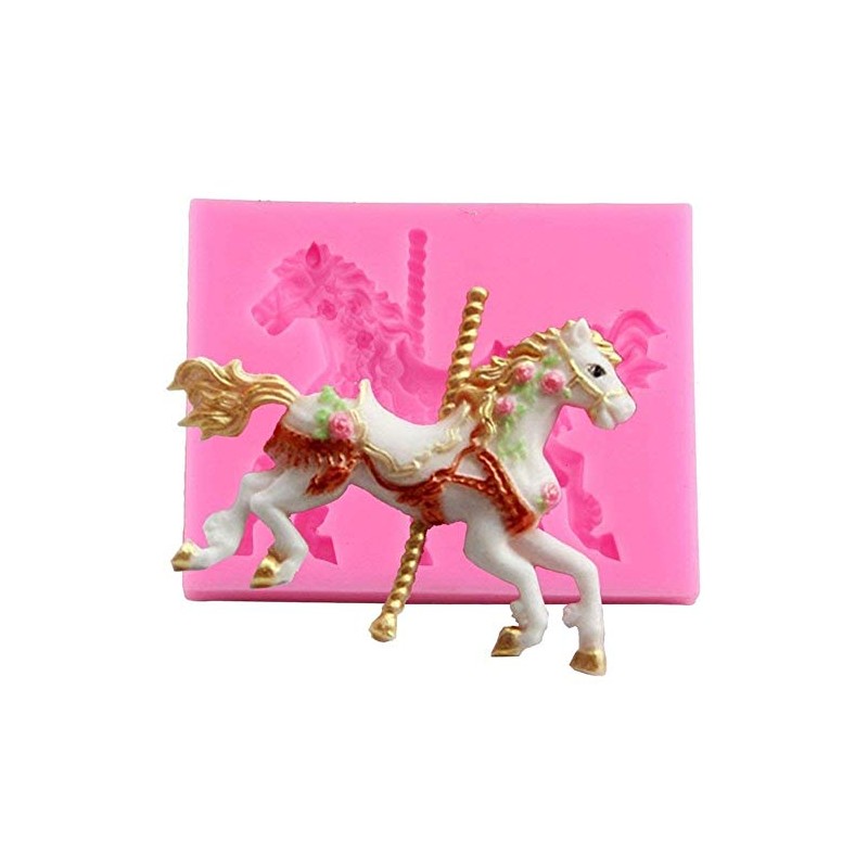 Molde de Caballo de Carrusel 3D, Moldes de Pastel de