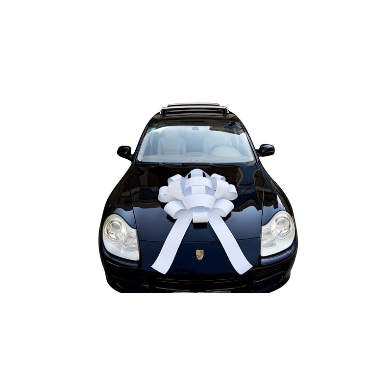 30" Giant Car Bow - White | Big Gift Wrapping