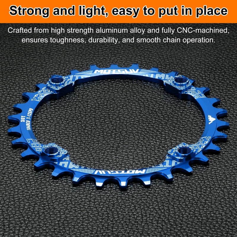 sourcing map 104BCD Bike Chainring 30T Round Narrow Wide Single