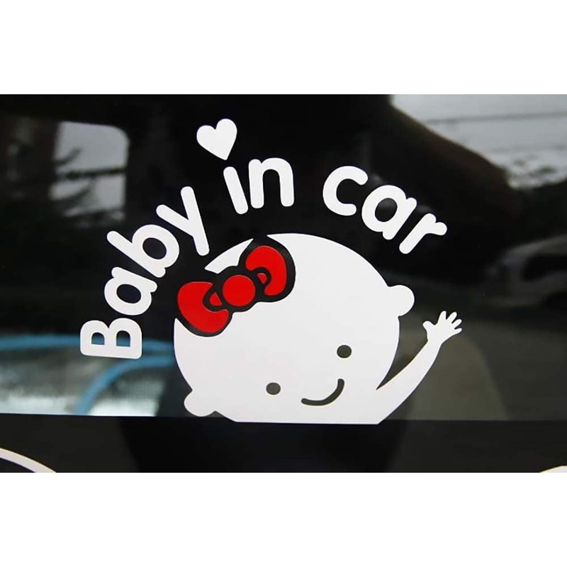 Baby in Car Baby on Board White Stickers Car Warning