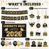 2026 Graduation Decorations Set, Gold and Black Party Supplies -
