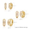 Krstudent 3 pairs Small Hoop Earrings for Women 18K Gold