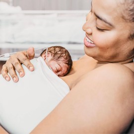 Hoppediz Baby Bonding Top for Birth, Sectio and Postpartum, Organic Quality, Copper M