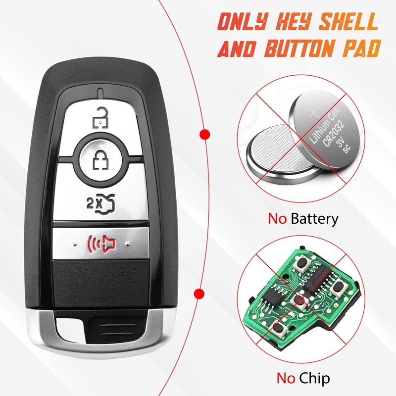 Sianxaido M3N-A2C93142600 Key Fob Shell Case Compatible with Fusion 2017-2020