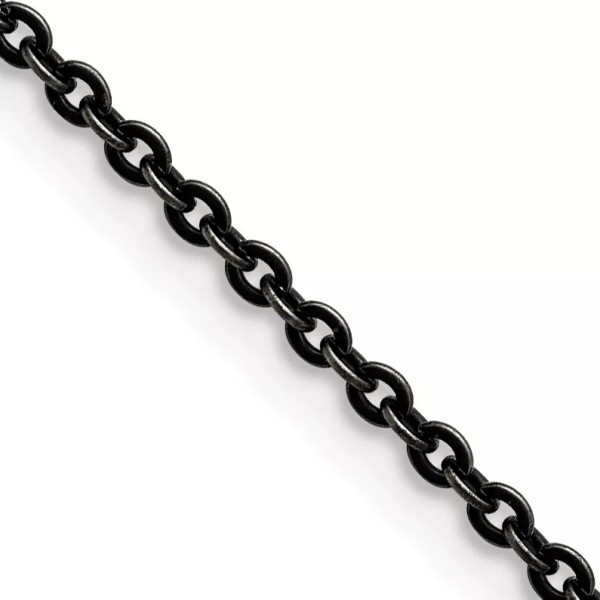 Chisel Stainless Steel Oxidized 18 inch Cable Chain SRN1282