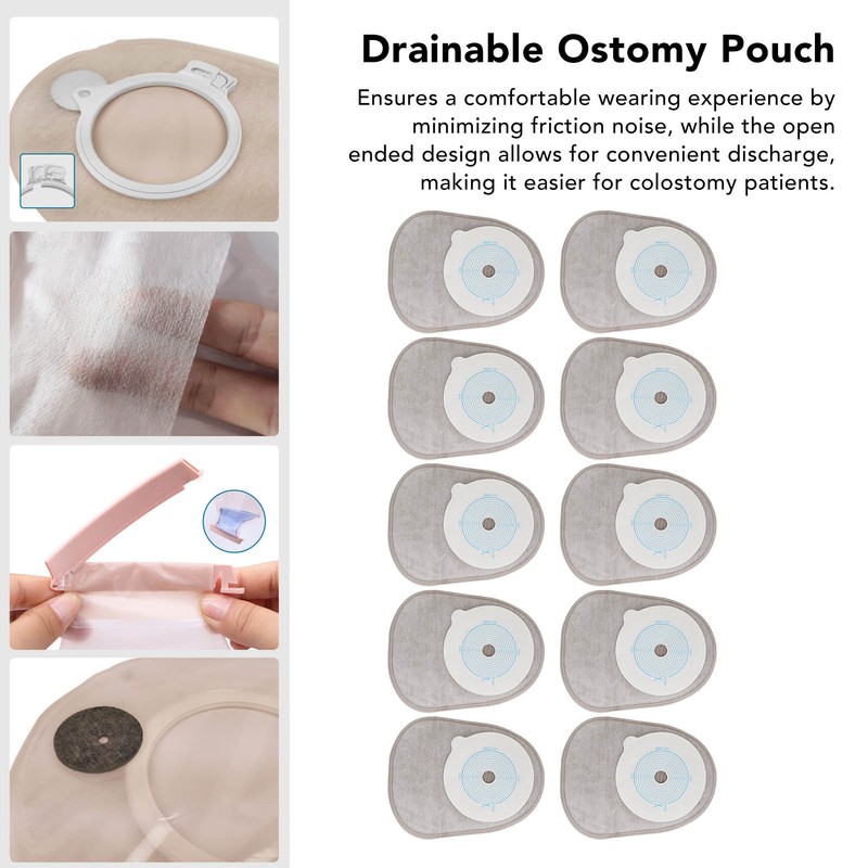 10pcs Adhesive Colostomy Pouch Lock Disposable Drainable Medical Ostomy Bag