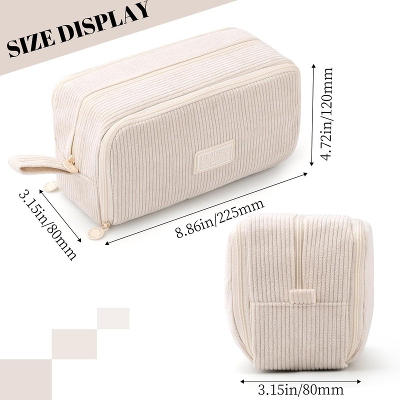 VICDUEKG Pencil Case with 3 Compartments Pencil Case Large Capacity