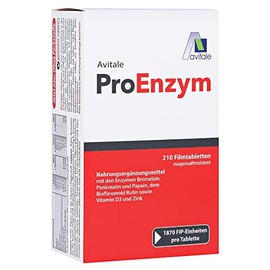 Proenzym Enteric-Coated Caplets with Bromelain, Pancreatin, Papain, Bioflavonoid Rutin and Vitamin D3 and Zinc
