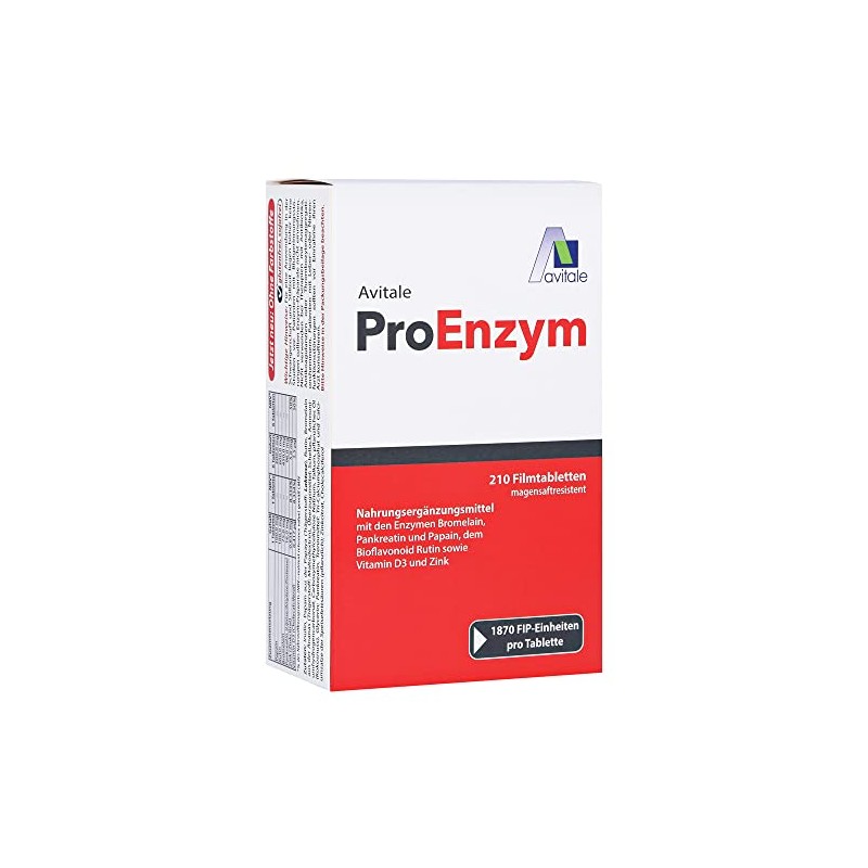 Proenzym Enteric-Coated Caplets with Bromelain, Pancreatin, Papain, Bioflavonoid Rutin and