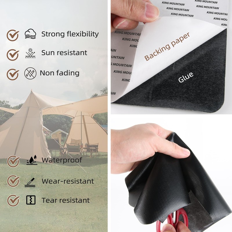 Waterproof Fabric Repair Patch, 9×11Inch 2 Pcs Self-Adhesive Fabric Repair