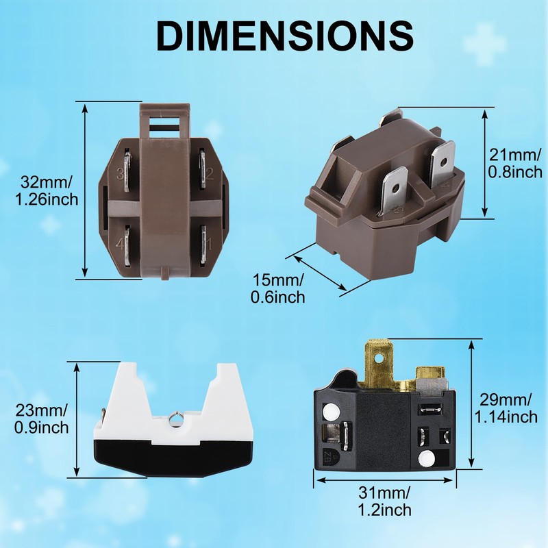 4387913Refrigerator Compressor Relay and Overload Kit, Overload Relay kit