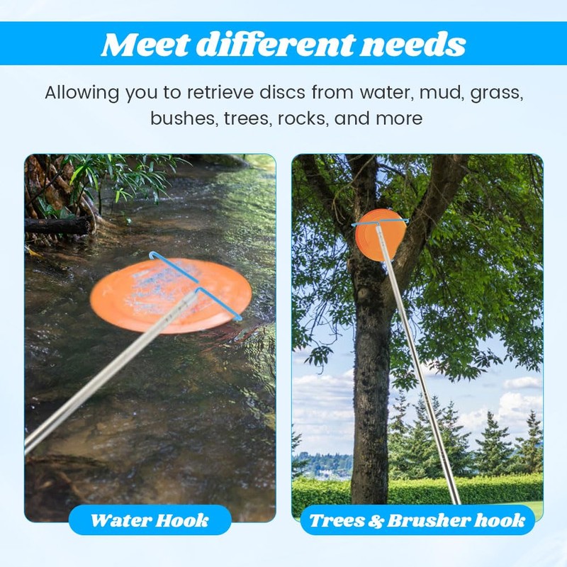 Kazheon Disc Golf Retriever Pole 16ft with Durable Stainless Steel