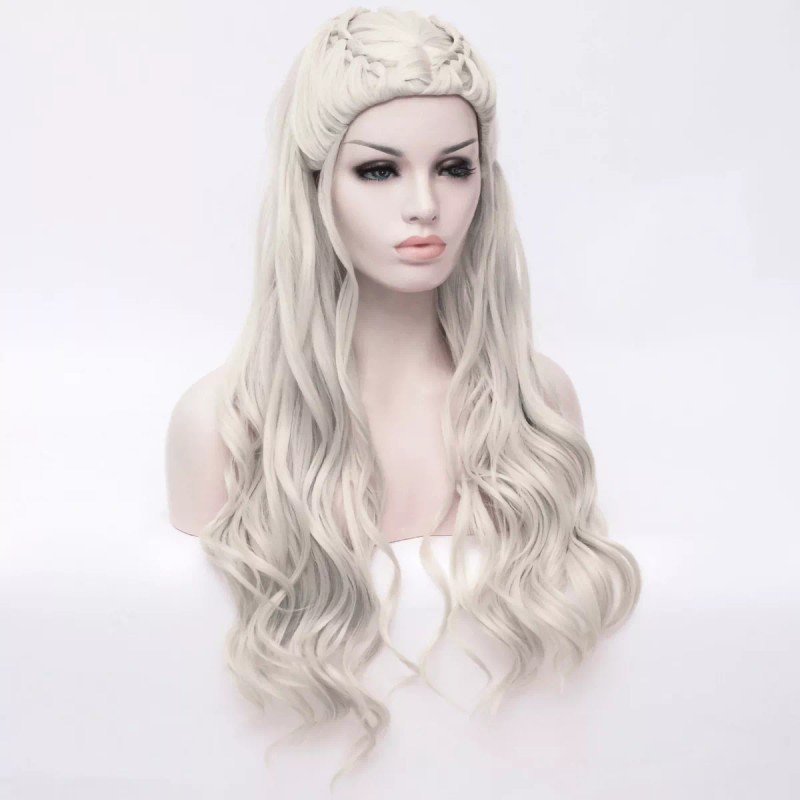 Vocoste Peluca Para Mujer Dama 26'' Dorado Claro Trenzada