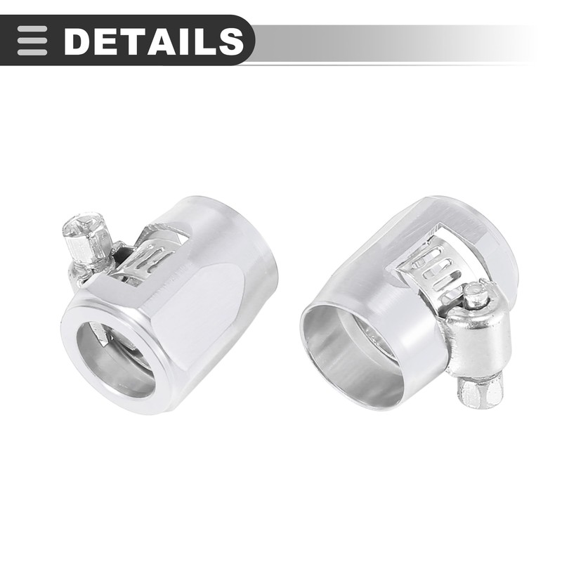 Motoforti Universal Hex Car Hose Finisher Clamp, AN6, Aluminum Alloy,