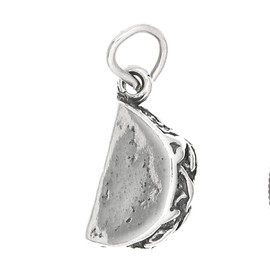 LGU Sterling Silver Oxidized 3D Taco Charm
