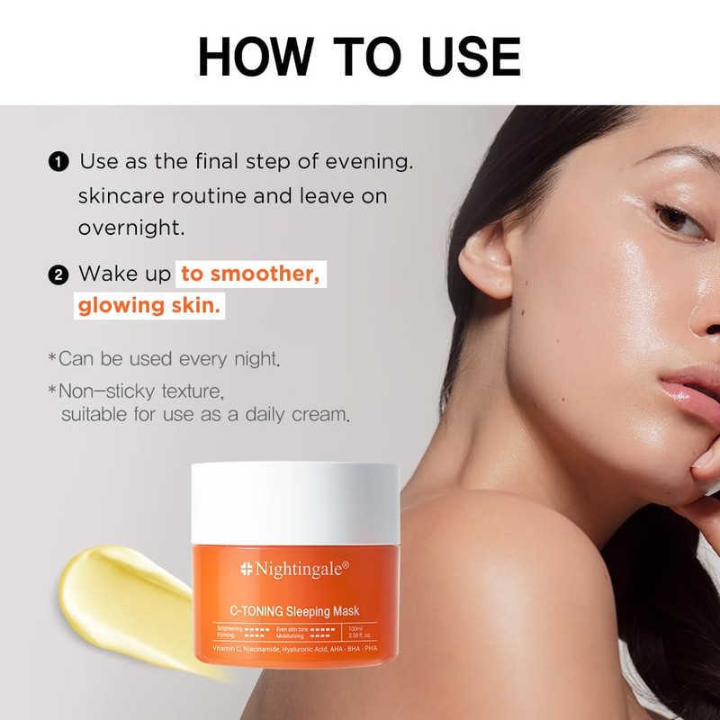 Nightingale C Toning Sleeping Mask, Overnight face Mask For Face,